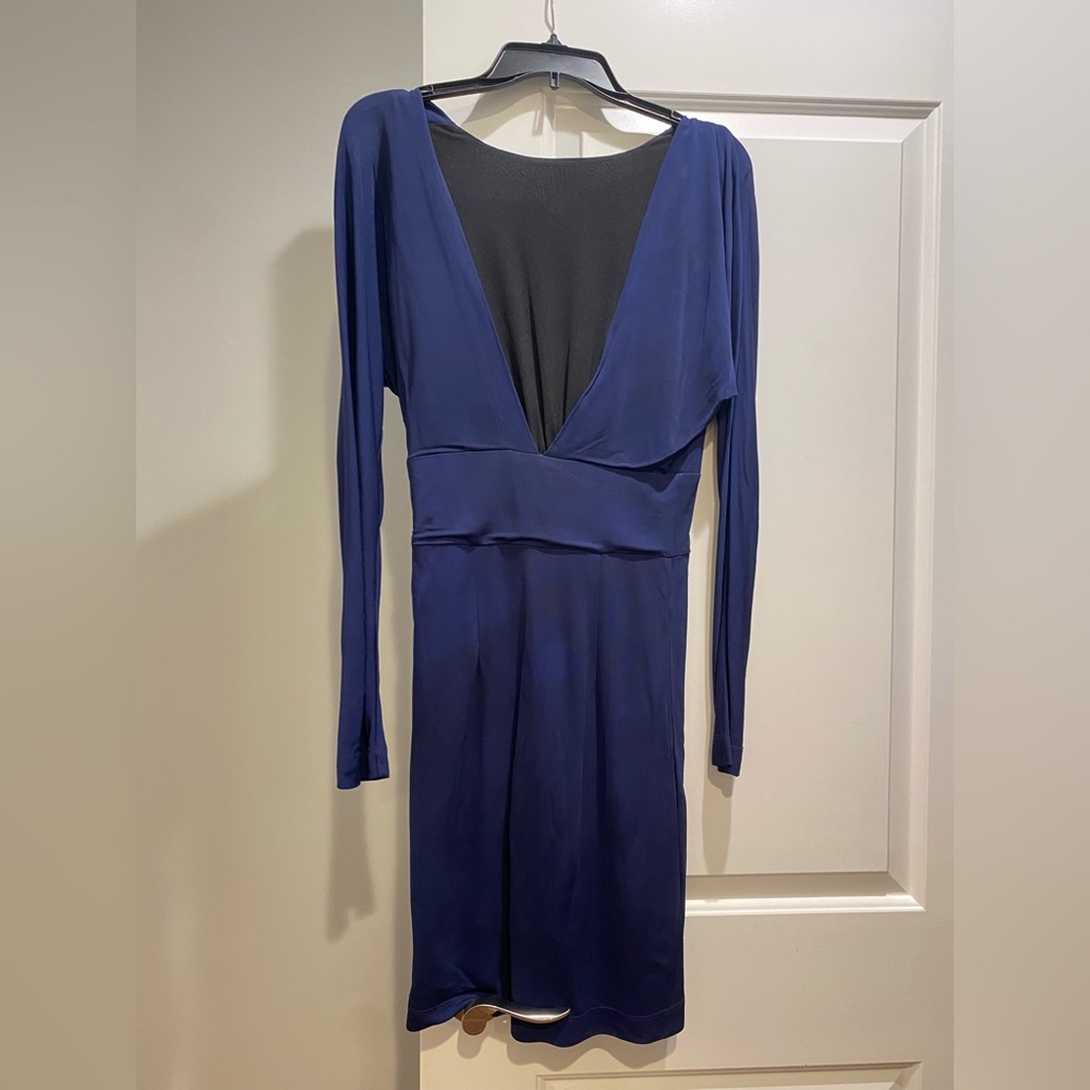 RADENRORO, Posh V Back Dress, Navy, Size 2